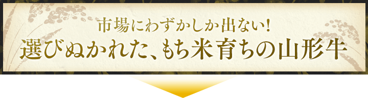 市場にわずかしかでない。選びぬかれたもち米育ちの山形牛