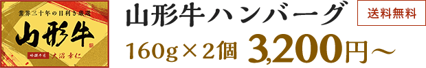 山形牛ハンバーグ。全国送料無料。160×2個。3,200円から。