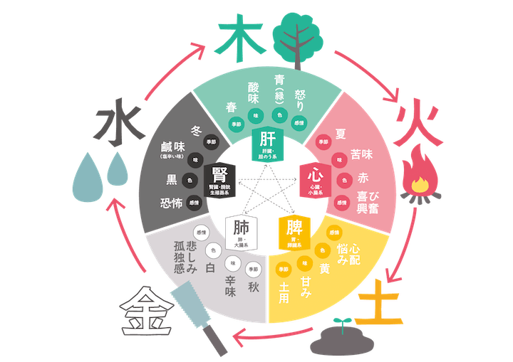 木・火・土・金・水の円