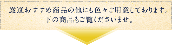 厳選おすすめ商品の他にも色々ご用意しております。下の商品もご覧くださいませ。